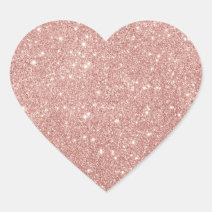 Rose Gold Blush Pink Glitter Heart Sticker