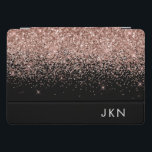Rose Gold Blush Pink Glitter Monogram Initials iPad Pro Cover<br><div class="desc">Rose Gold - Blush Pink and Black Faux Foil Metallic Sparkle Glitter  Monogram Name Laptop Case. This makes the perfect sweet 16 birthday,  wedding,  bridal shower,  anniversary,  baby shower or bachelorette party gift for someone that loves glam luxury and chic styles.</div>