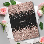 Rose Gold - Blush Pink Glitter Sparkle Name  iPad Pro Cover<br><div class="desc">Rose Gold - Blush Pink Glitter Sparkle Name IPad Pro Cover:
Elegant Chich Glitter Phone Cases & Covers. Personalise with your name,  monogram,  initial or text. You can change text colour and font style using the customise it further option.</div>