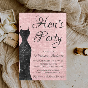 Rose Gold - Blush Pink Hen's Party Invitation