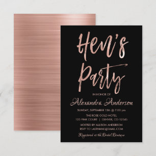 Rose Gold - Blush Pink Hen's Party Invitation