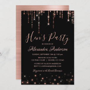 Rose Gold - Blush Pink Hen's Party Invitation