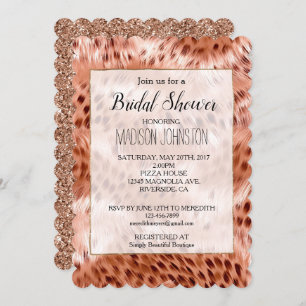 Rose Gold Blush Pink Leopard Invitation