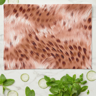 Rose Gold Blush Pink Leopard Tea Towel