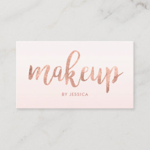 Rose Gold Blush Pink Makeup Artist Business Card