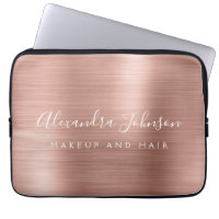 Rose Gold - Blush Pink Metallic Monogram Business