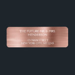 Rose Gold - Blush Pink Modern Wedding Return Address Label<br><div class="desc">Rose Gold - Blush Pink Elegant and Modern Wedding Return Address Label. The text of this hand lettered brush script sticker can be updated and customised with your name. This return address label is part of a matching wedding collection and additional matching items can be requested by contacting the designer....</div>