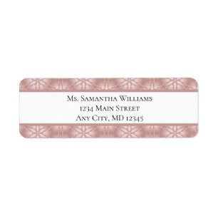Rose Gold Blush Pink Return Address label