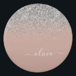 Rose Gold Blush Pink Silver Glitter Monogram Eraser<br><div class="desc">Rose Gold - Blush Pink and Silver Sparkle Glitter Script Monogram Name Eraser. This makes the perfect graduation,  birthday,  wedding,  bridal shower,  anniversary,  baby shower or bachelorette party gift for someone that loves glam luxury and chic styles.</div>