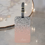 Rose Gold Blush Pink Silver Glitter Monogram Luggage Tag<br><div class="desc">Rose Gold - Blush Pink and Silver Sparkle Glitter Monogram Name Luggage Bag Tag. This makes the perfect sweet 16 birthday,  wedding,  bridal shower,  baby shower or bachelorette party gift for someone travelling in style.</div>