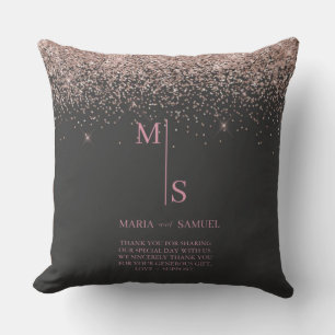 Rose Gold Blush Pink Silver Glitter Script Persona Cushion
