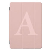 Rose Gold Blush Pink Simple Monogram iPad Pro Cover (Front)
