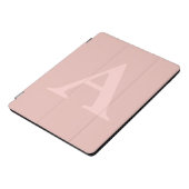 Rose Gold Blush Pink Simple Monogram iPad Pro Cover (Side)