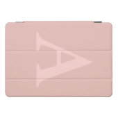 Rose Gold Blush Pink Simple Monogram iPad Pro Cover (Horizontal)