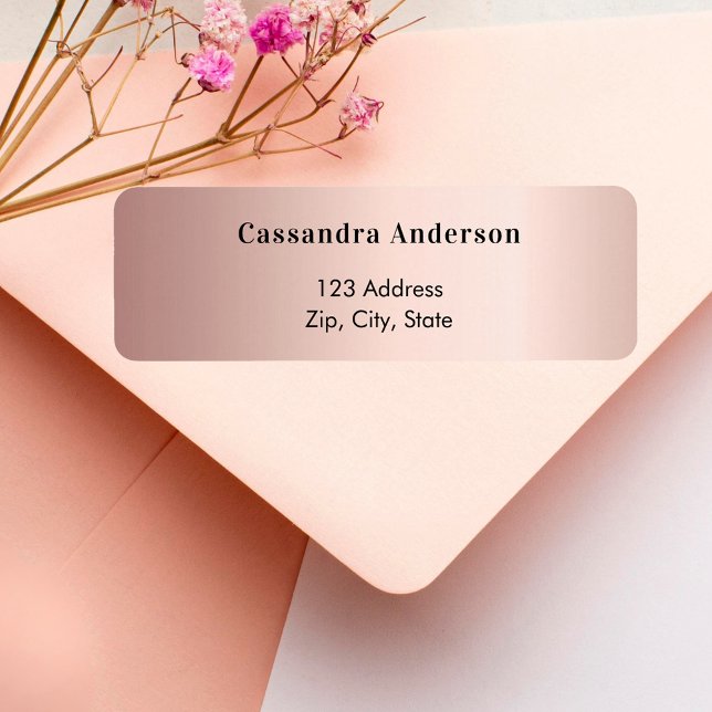 Rose gold blush return address label (Creator Uploaded)
