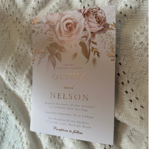 Rose Gold Blush Roses Dusty Rose Gold Wedding