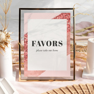 Rose Gold, Blush & Sequin Bridal Shower Favours Poster