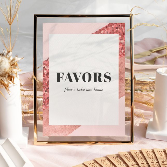 Rose Gold, Blush & Sequin Bridal Shower Favours Poster (Creator Uploaded)