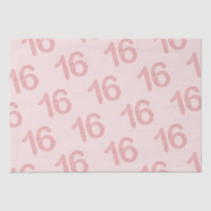 Rose Gold Blush Sweet 16 Birthday Party Glitter Tissue Paper