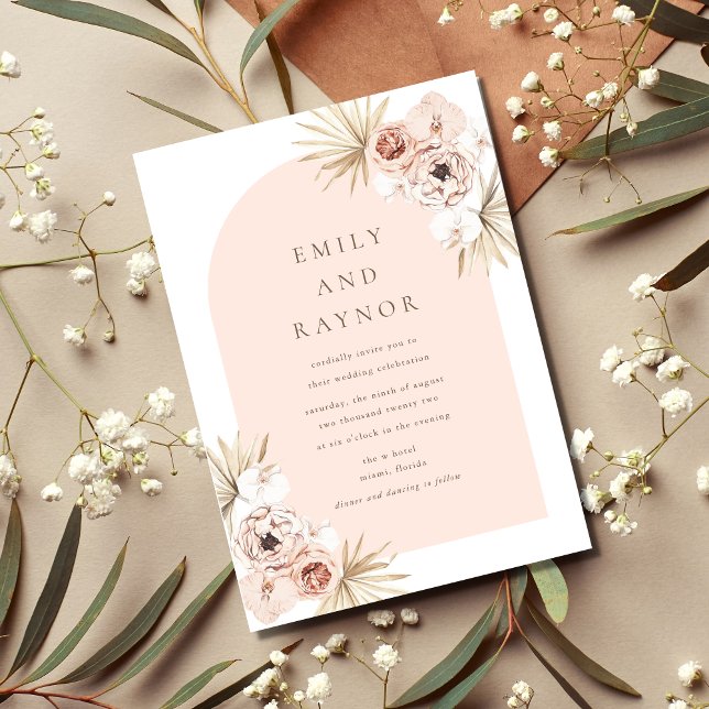 Rose Gold Boho Beach Wedding Invitation (Creator Uploaded)