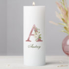 Rose Gold Boho Greenery Foliage Letter A Monogram