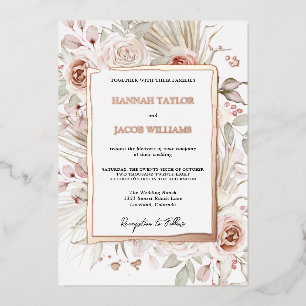 Rose Gold Boho Rustic Floral Wedding