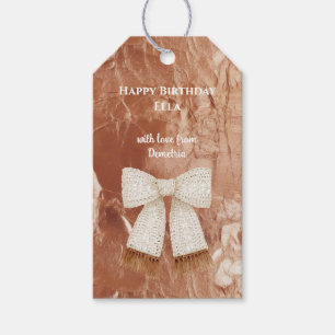 Rose Gold Boho Scarf Birthday Gift Tags
