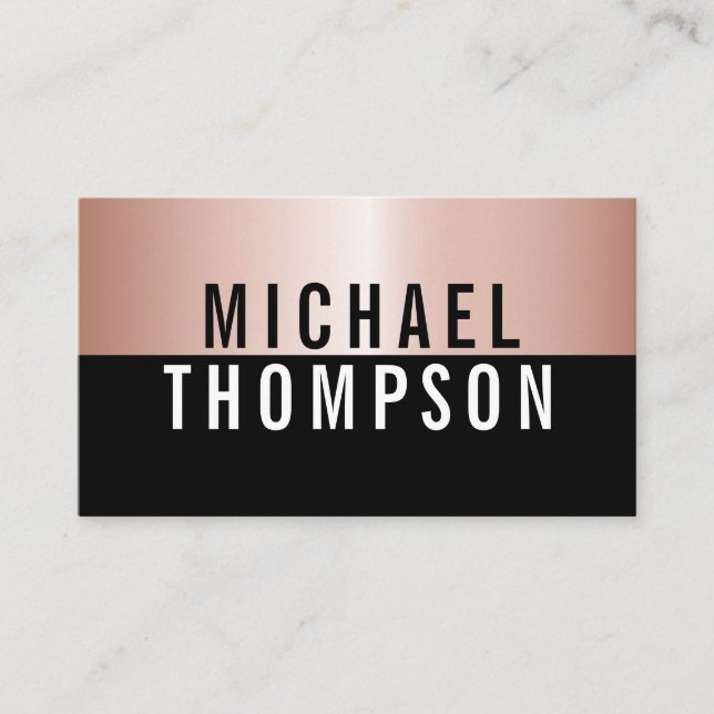 ROSE GOLD  BOLD Elegant Modern Simple Professional Business Card (Front)
