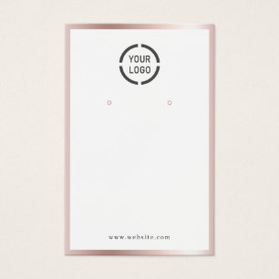 Rose gold border custom logo earring display