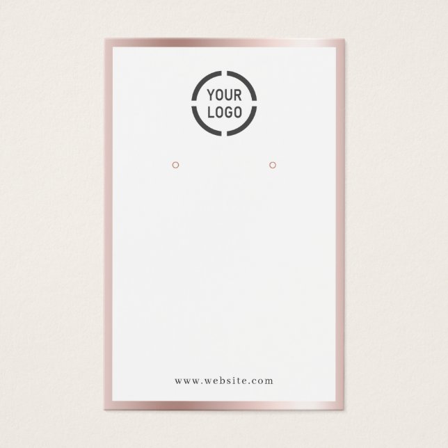 Rose gold border custom logo earring display (Front)
