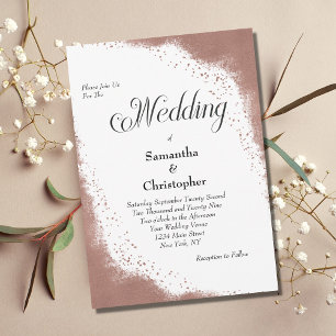 Rose Gold Border Glam Bling Modern Elegant Wedding Invitation