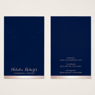Rose Gold Border Navy Blue Jewelry Earring Display
