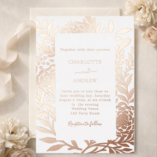 Rose gold botanical luxury wedding