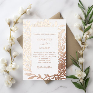 Rose gold botanical luxury wedding