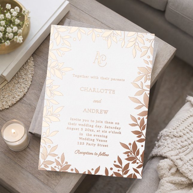 Rose gold botanical monogram luxury wedding (Creator Uploaded)
