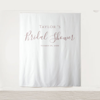 Rose Gold Bridal Shower Backdrop Tapestry