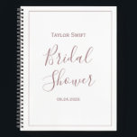 Rose Gold Bridal Shower Gift List Notebook<br><div class="desc">Organise your bridal shower with elegance using this Minimalist Rose Gold Bridal Shower Gift List Notebook. Featuring a sophisticated rose gold design, this notebook is perfect for tracking gifts, guest names, and thank-you notes. Its simple yet chic style makes it a perfect match for any modern bridal shower. Whether you're...</div>