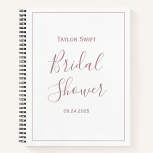 Rose Gold Bridal Shower Gift List Notebook