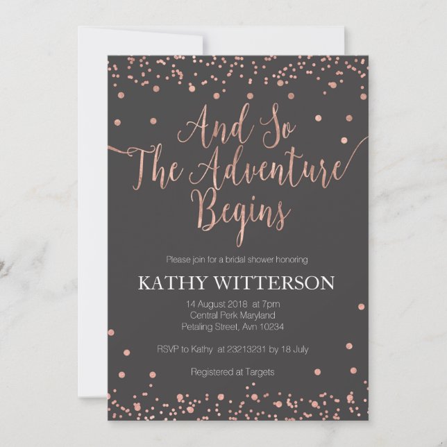Rose Gold Bridal Shower Invitation (Front)