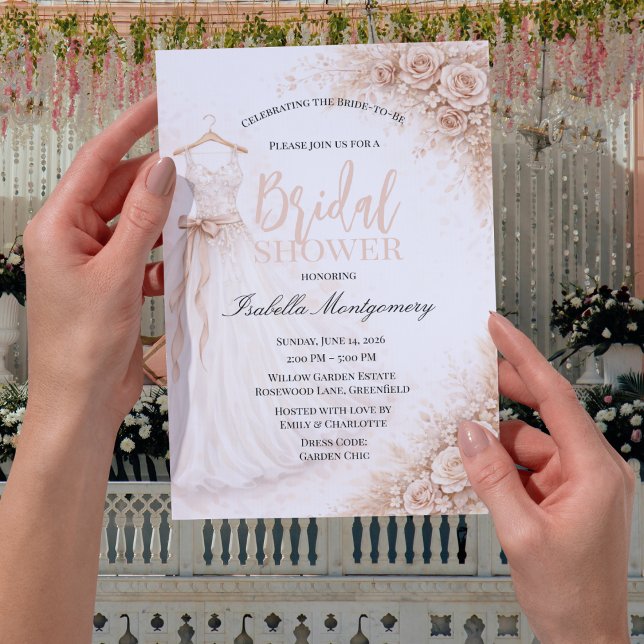 Rose Gold Bridesmaid Dress Bridal Shower Invitation (Rose Gold Bridesmaid Dress Bridal Shower Invitations
)