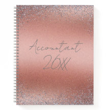 Rose Gold Brushed Metal Glitter Monogram |