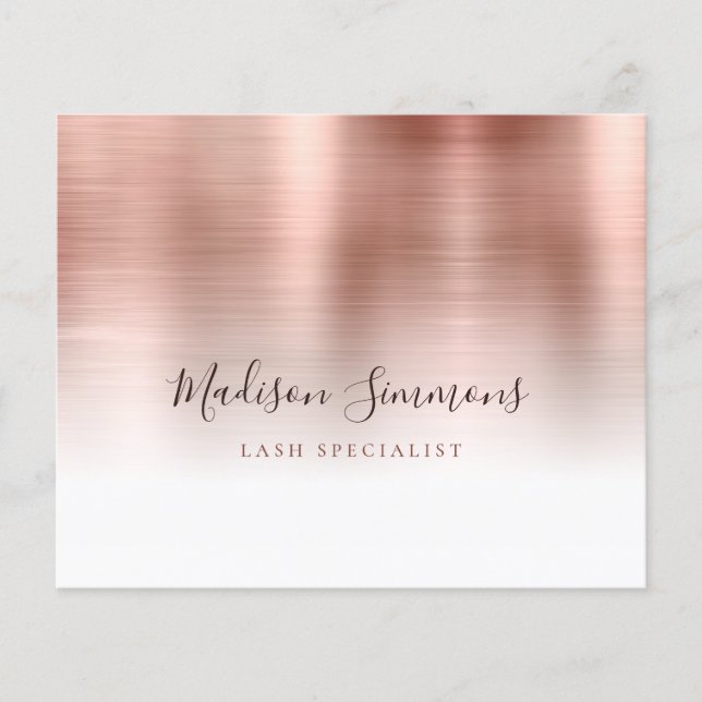 Rose Gold Brushed Metal Monogram Stylish Script Bu (Front)