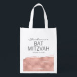 Rose Gold Brushstroke Bat Mitzvah Tote Bag<br><div class="desc">A faux simulated rose gold foil brushstroke design. Personalise the custom text above. You can find additional coordinating items in our "Rose Gold Brushstroke Bat Mitzvah" collection.</div>