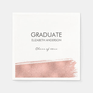 Rose Gold Brushstroke Graduation Napkin
