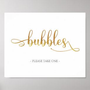 Rose Gold Bubble Send Off Poster - Wedding Sign