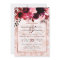 Rose Gold & Burgundy Floral Wedding Invitations