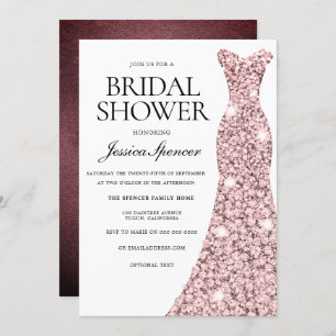 Rose Gold & Burgundy Velvet Bridal Shower Invite