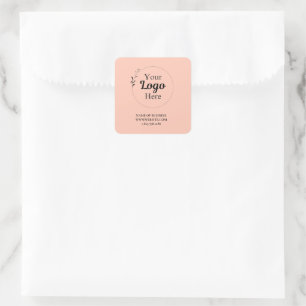 Rose Gold Business Logo modern Square Sticker