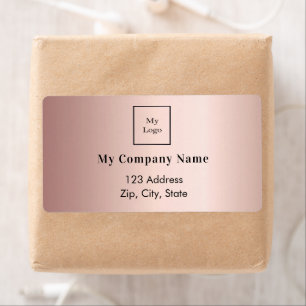 Rose gold business logo return address 