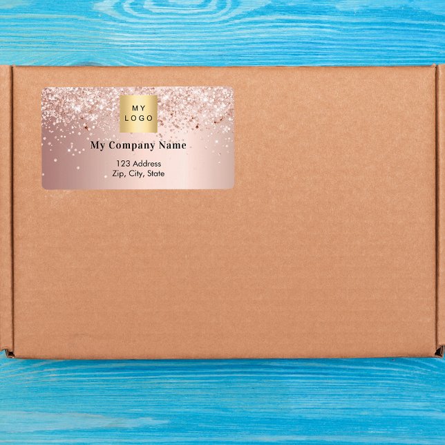 Rose gold business logo return address shipping (Creator Uploaded)